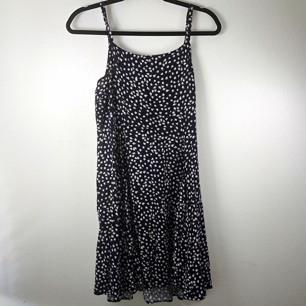 GAP Navy Floral Smocked Strappy Square Neck Sundress Short Dress Size S